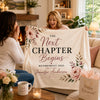 [Made-to-Order] Personalized Retirement Next Chapter Begins Floral Fleece Blanket Gift