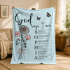 [Made-to-Order] Personalized God Says I Am Christian Fleece Blanket Custom Name Birth Flower Bible Verse Gift