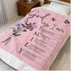 [Made-to-Order] Personalized God Says I Am Christian Fleece Blanket Custom Name Birth Flower Bible Verse Gift