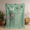 [Made-to-Order] Personalized God Says I Am Christian Fleece Blanket Custom Name Birth Flower Bible Verse Gift