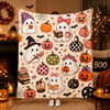 [Made-to-Order] Cute Ghost and Pumpkin Halloween Throw Blanket Cozy Spooky Season Decor