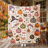 [Made-to-Order] Cute Ghost and Pumpkin Halloween Throw Blanket Cozy Spooky Season Decor