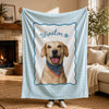 [Made-to-Order] Custom Pet Portrait Fleece Blanket with Dog or Cat Photo and Name Throw Gift