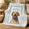 [Made-to-Order] Custom Pet Portrait Fleece Blanket with Dog or Cat Photo and Name Throw Gift