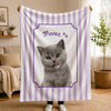 [Made-to-Order] Custom Pet Portrait Fleece Blanket with Dog or Cat Photo and Name Throw Gift