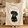 [Made-to-Order] Custom Pet Portrait Fleece Blanket with Dog or Cat Photo and Name Throw Gift