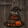 Trick Or Treat Witch Hat Halloween Wall Hanging Sign Front Door Decor