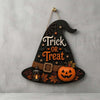 Trick Or Treat Witch Hat Halloween Wall Hanging Sign Front Door Decor