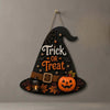 Trick Or Treat Witch Hat Halloween Wall Hanging Sign Front Door Decor