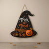 Trick Or Treat Witch Hat Halloween Wall Hanging Sign Front Door Decor