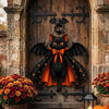 Halloween Bat Cat Door Hanger Spooky Black Cat Porch Decor Sign