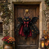 Halloween Bat Cat Door Hanger Spooky Black Cat Porch Decor Sign