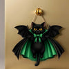 Halloween Bat Cat Door Hanger Spooky Black Cat Porch Decor Sign