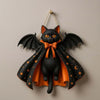 Halloween Bat Cat Door Hanger Spooky Black Cat Porch Decor Sign