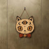 Spooky Cat Skull Wooden Door Hanger Gothic Halloween Front Door Sign
