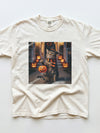 Halloween Cat and Pumpkins T-Shirt Spooky Cute Witch Graphic Tee for Fall