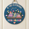 Positive Affirmations Classroom Custom Teacher Name Round Wooden Door Hanger 2 Layer