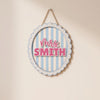 Personalized Teacher Name Door Sign Custom Scalloped Hanging Wooden Sign Classroom Decor Gift