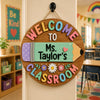Welcome to Our Classroom Personalized Round Wood Hanging Door Sign Teacher Gift
