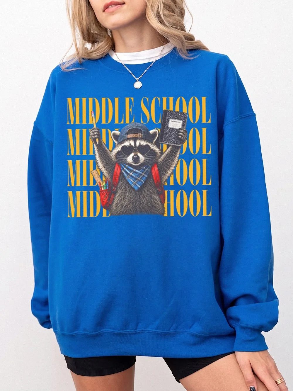 Middle School Raccoon T-Shirt Custom Grade Level Back To School Graphic Tee