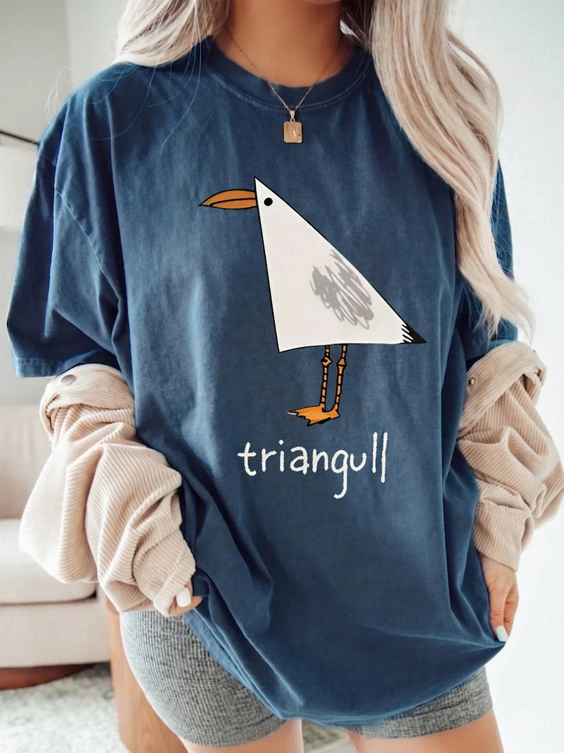 Funny Seagull Pun Triangull Graphic Tee Minimalist Bird Shirt