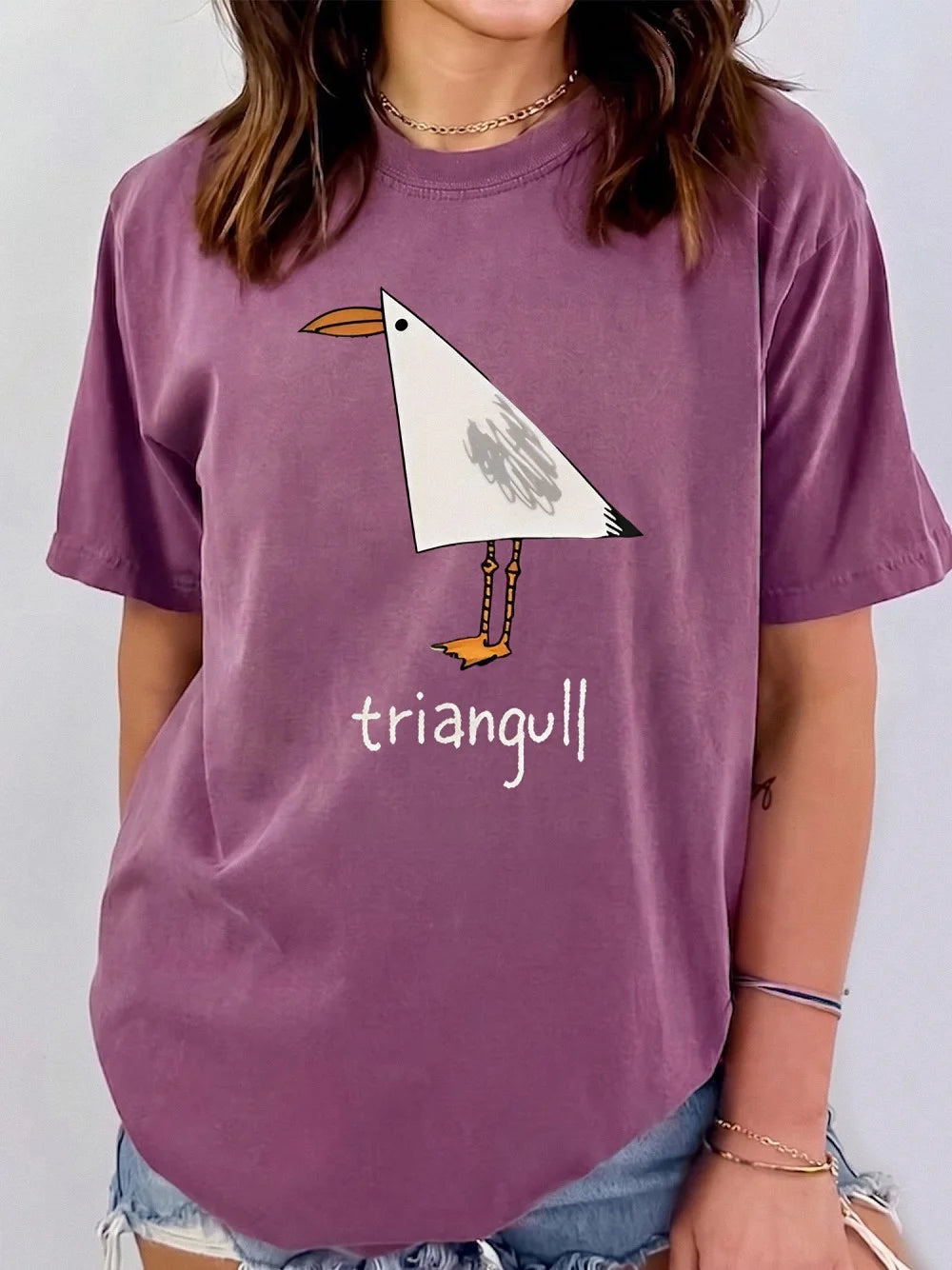 Funny Seagull Pun Triangull Graphic Tee Minimalist Bird Shirt