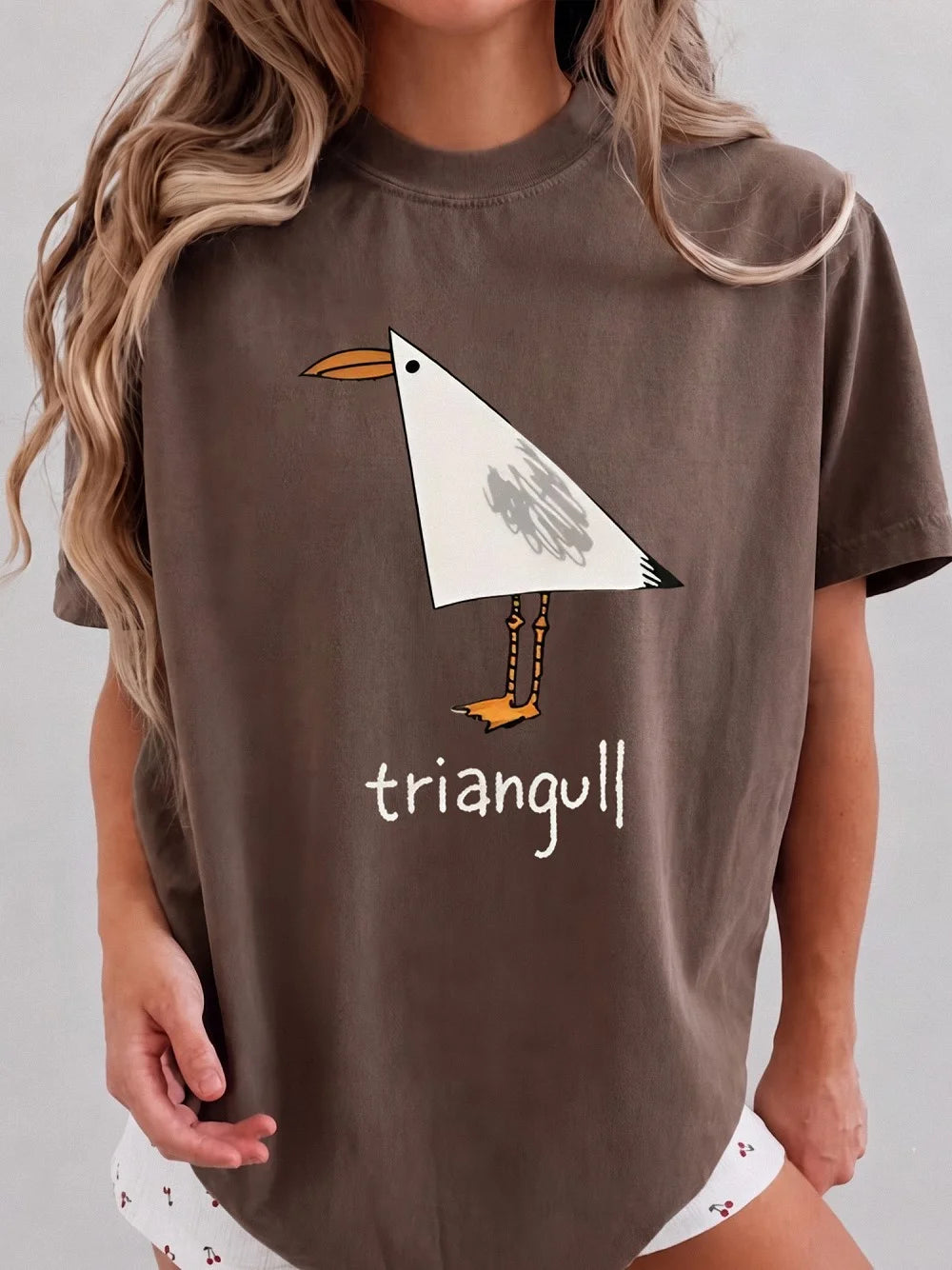 Funny Seagull Pun Triangull Graphic Tee Minimalist Bird Shirt