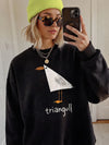 Funny Seagull Pun Triangull Graphic Tee Minimalist Bird Shirt