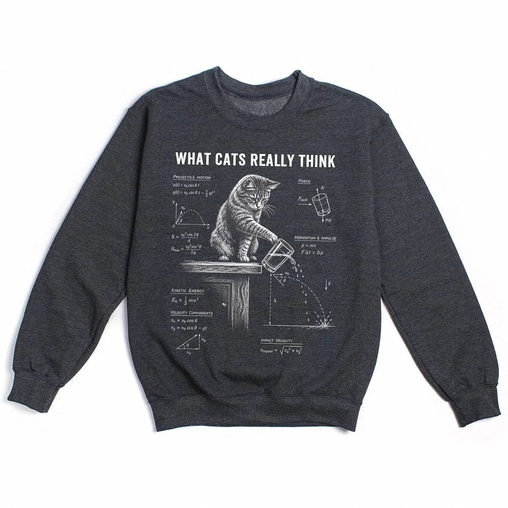 Cat Physics Humor What Cats Really Think T-Shirt for STEM Teachers and Geeks