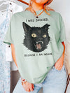 Unhinged Black Cat I Will Succeed Because I Am Insane Sweatshirt Funny Dark Humor Slogan Pullover