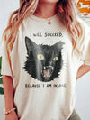 Unhinged Black Cat I Will Succeed Because I Am Insane Sweatshirt Funny Dark Humor Slogan Pullover