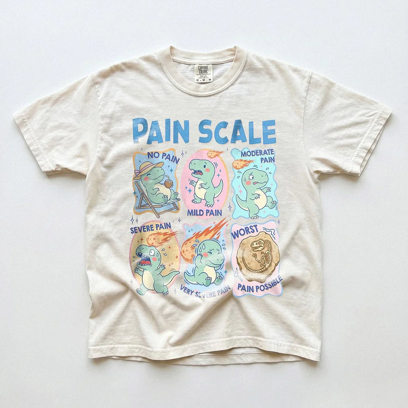 Dinosaur Pain Scale Chart T-Shirt Funny Medical Humor Nurse Gift