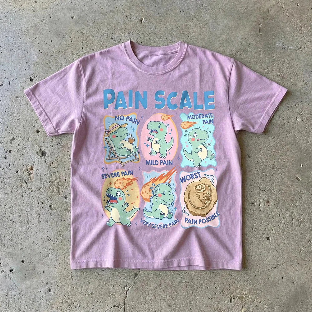 Dinosaur Pain Scale Chart T-Shirt Funny Medical Humor Nurse Gift