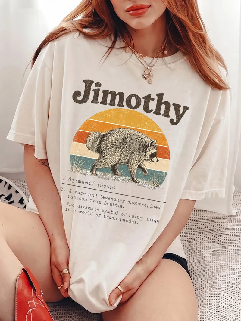 Funny Raccoon Trash Panda Definition Custom Name T-Shirt Retro Sunset Graphic Tee