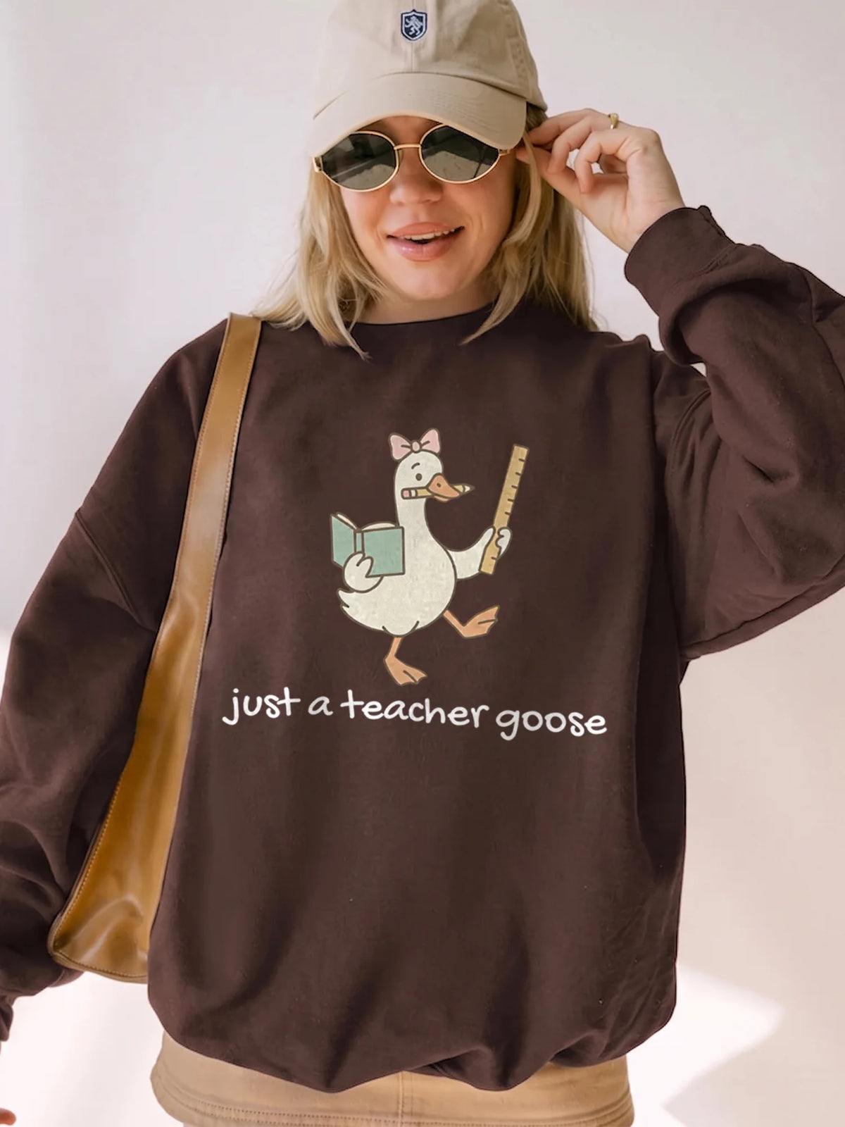 Just a Teacher Goose Leading My Little Gaggle Shirt Funny Back to School Teacher Tee