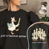 Just a Teacher Goose Leading My Little Gaggle Shirt Funny Back to School Teacher Tee