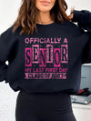 Officially A Senior My Last First Day T-Shirt Class Of 2027 Back To School Apparel