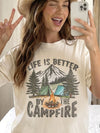 Life Is Better By The Campfire Vintage Graphic T-Shirt Gift for Nature Lovers