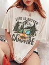 Life Is Better By The Campfire Vintage Graphic T-Shirt Gift for Nature Lovers