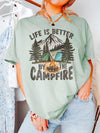 Life Is Better By The Campfire Vintage Graphic T-Shirt Gift for Nature Lovers
