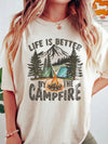Life Is Better By The Campfire Vintage Graphic T-Shirt Gift for Nature Lovers