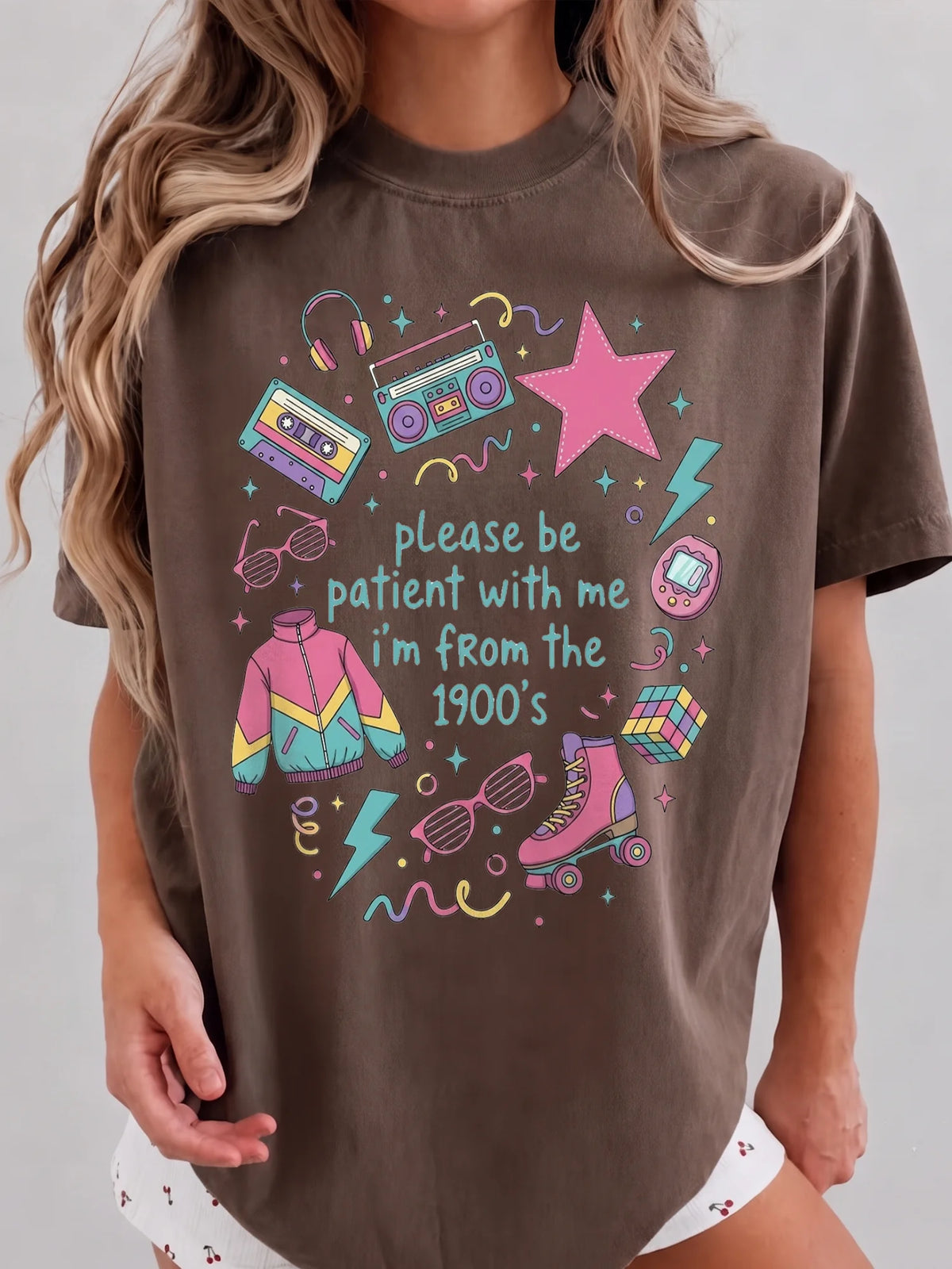 Please Be Patient With Me I'm From The 1900s Retro Nostalgia T-Shirt Funny Millennial Gift