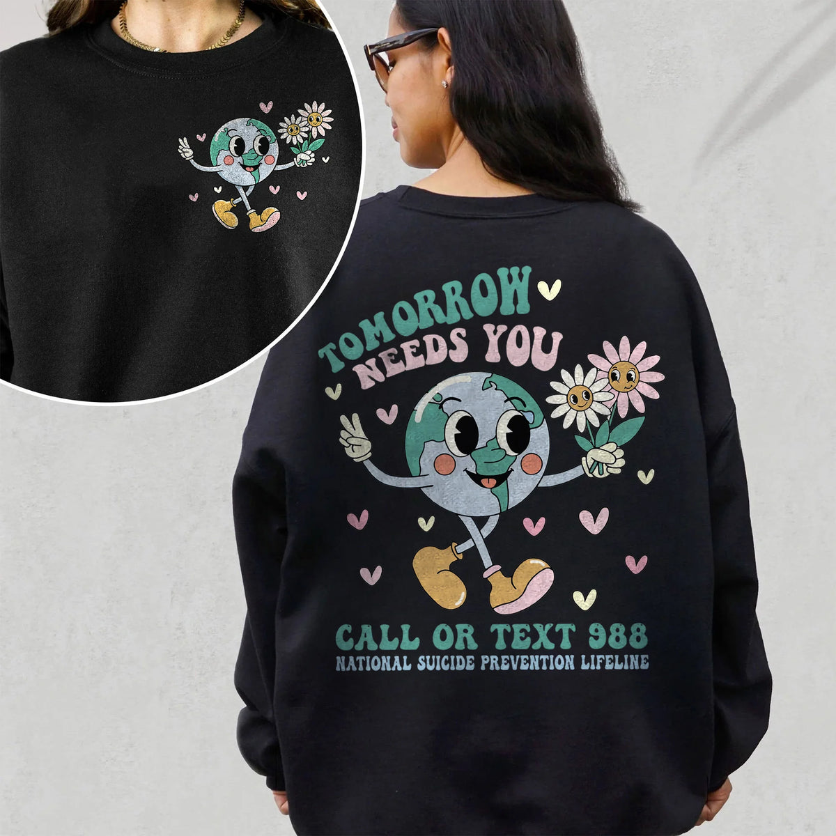 Tomorrow Needs You Shirt 988 Mental Health Awareness Retro Earth Tee