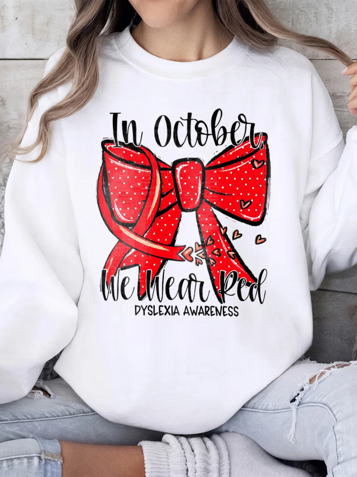 In October We Wear Red Dyslexia Awareness Tee