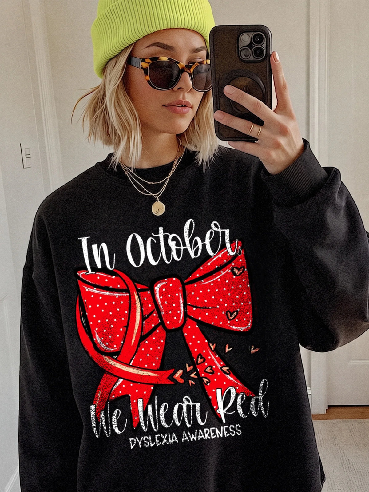 In October We Wear Red Dyslexia Awareness Tee