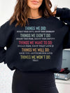 Things We Did Retro Parody Lyric T-Shirt Funny Song Quote Shirt