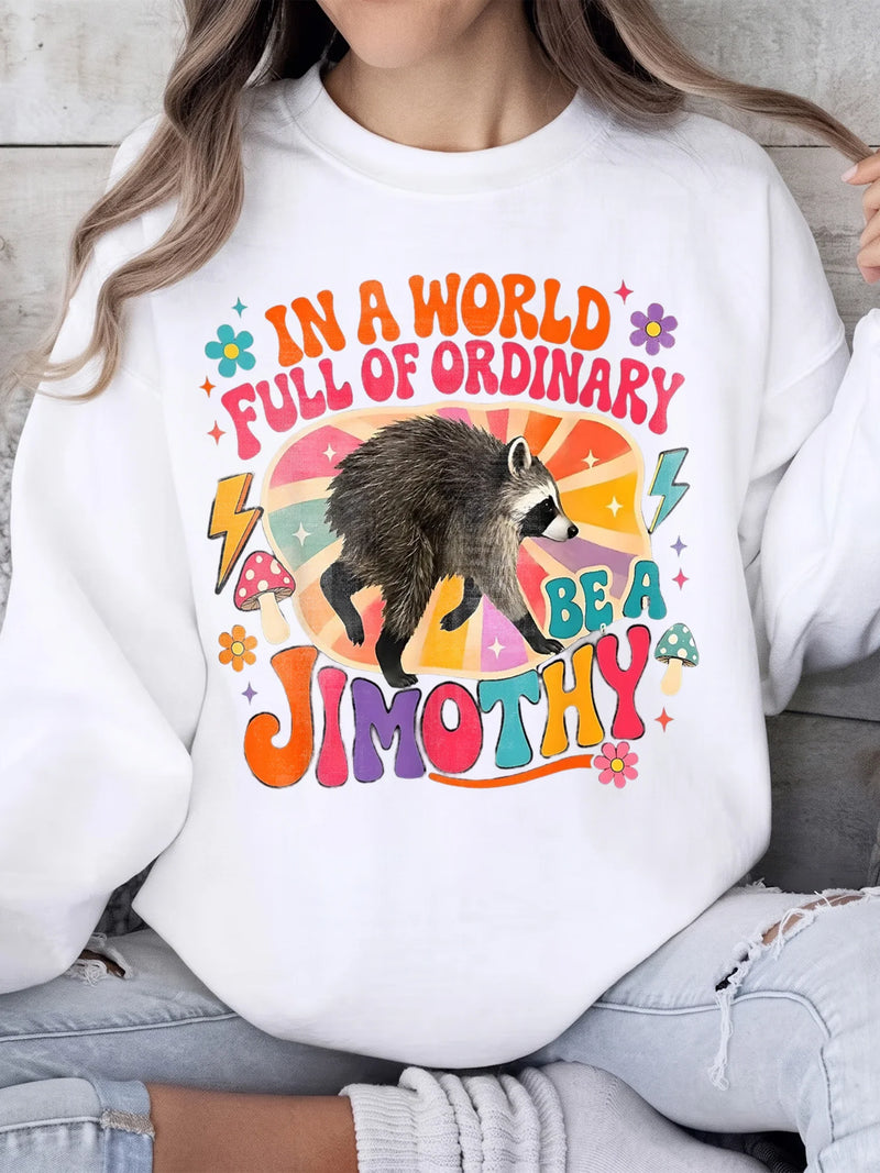 In A World Full Of Ordinary Personalized Raccoon Sweatshirt Retro Custom Name Humor Gift