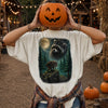 Vintage Raccoon Moon Forest T-Shirt Cute Woodland Wildlife Graphic Tee