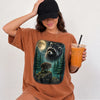 Vintage Raccoon Moon Forest T-Shirt Cute Woodland Wildlife Graphic Tee