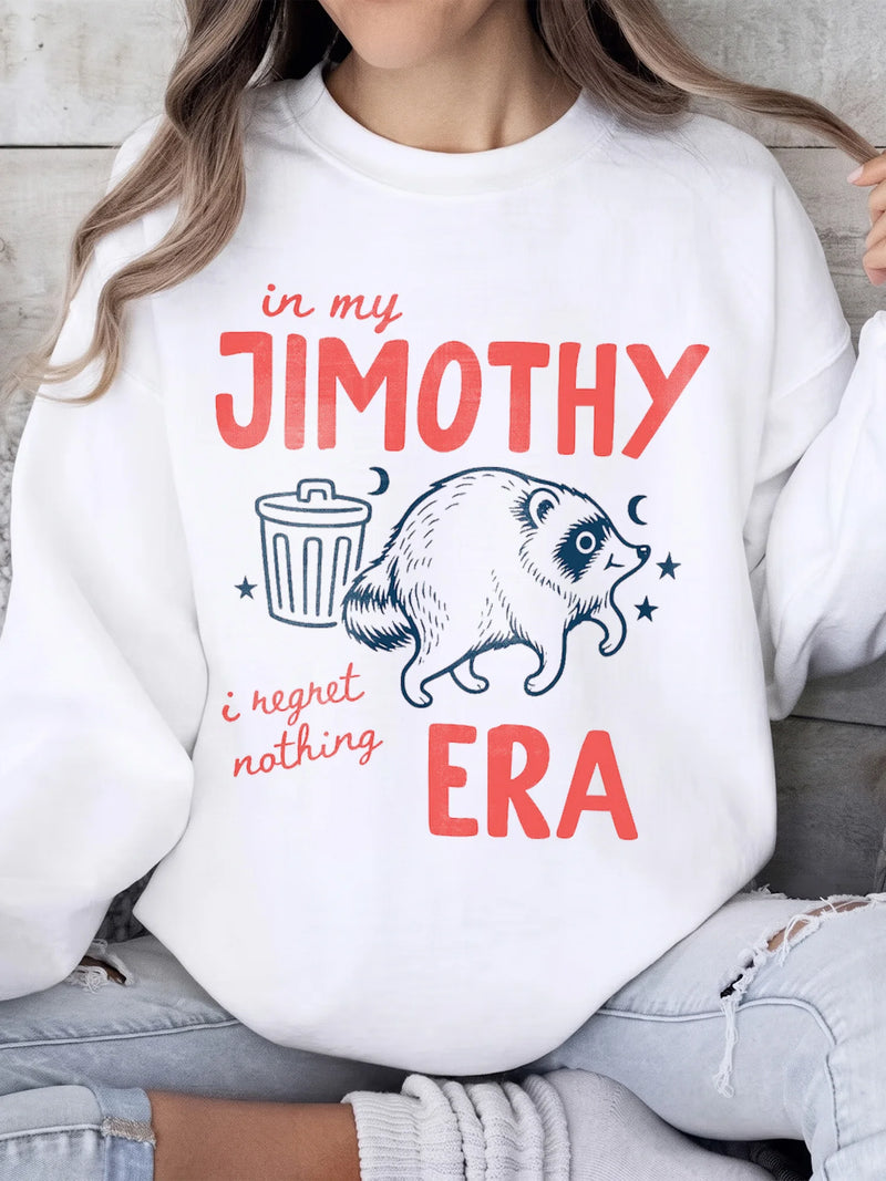 In My Era I Regret Nothing Custom Name Raccoon Sweatshirt